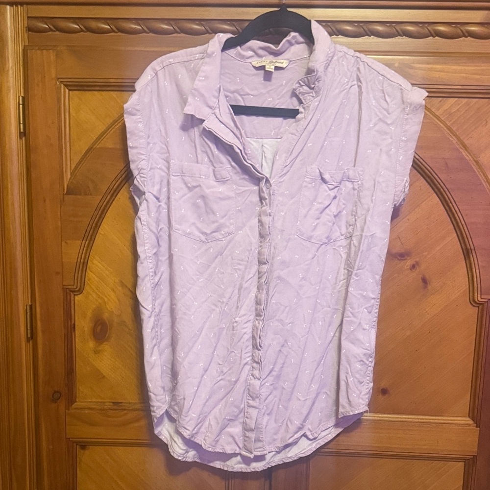 JACHS Girlfriend Lavender Button Down Shirt